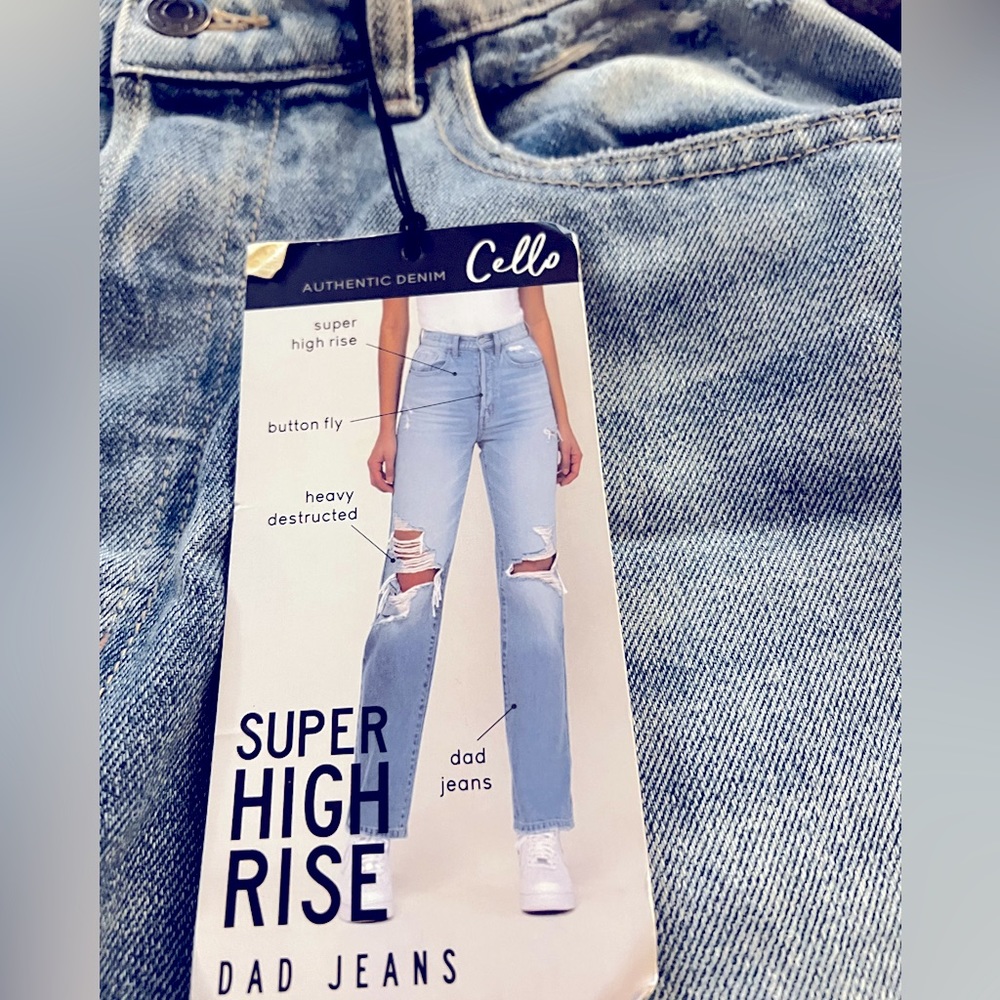 Brand New size 11 Cello super high rise Dad jeans